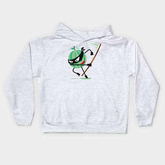 Watermelon Ninja Kids Hoodie by TomCage